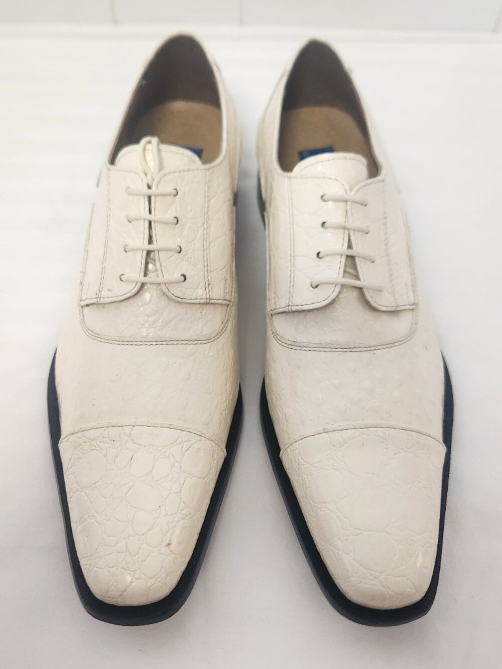 Giorgio Brutini shoes 11.5 cream faux alligator ostrich NEW